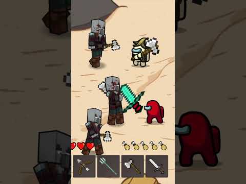 Minecraft Raid vs Among Us Zombie  #amongusminecraft #amongus #animation