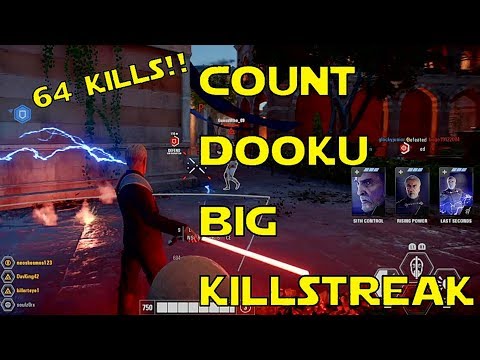 Star Wars Battlefront 2- Count Dooku 64 Player Killstreak!!!