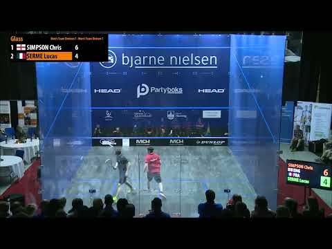 Chris Simpson - Lucas Serme (England vs France) - ESF European Team Squash Championships 2015