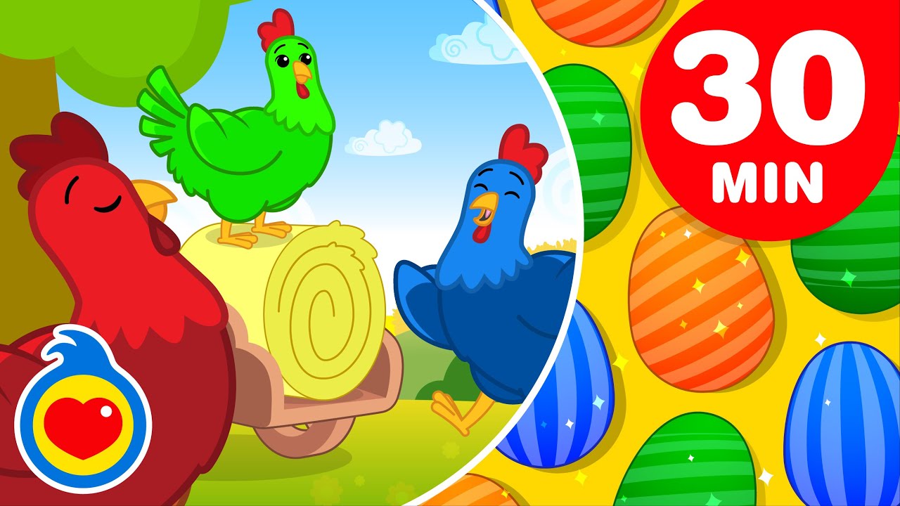 Galinhazinhas e Pintinhos de Cores #1 🐔🐣 e + músicas da fazenda! (30 min) | Um Herói do Coração ❤️