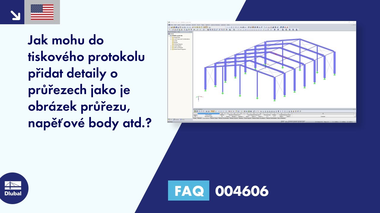 [EN] FAQ 004606 | Jak mohu přidat detaily průřezu, jako je obrázek průřezu, napěťové body ...