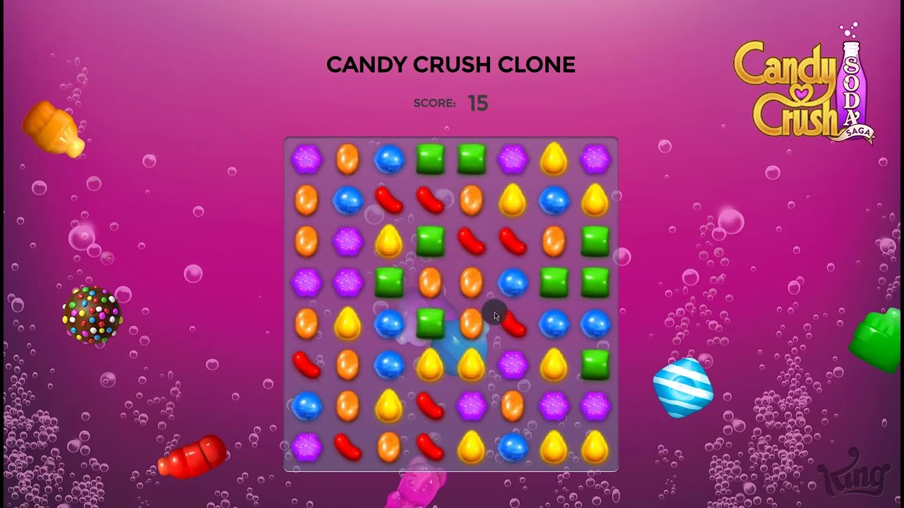Candy Crush Clone Using HTML, CSS and JavaScript with Source Code