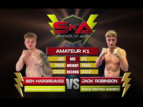 Shock N Awe 39 - Ben Hargreaves vs Jack Robinson  74kg Amateur K1