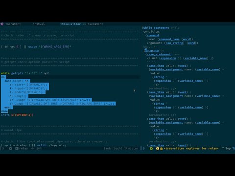 Emacs side windows for tree sitter, ednc and dict
