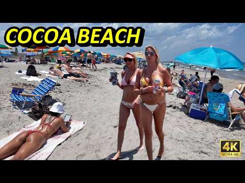 Beach Walk 4K 🏖️ Iconic Cocoa Beach Florida, USA  🇺🇸