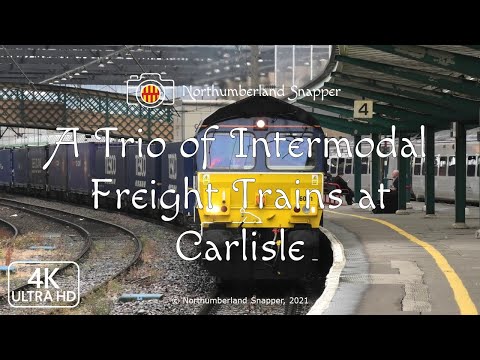 A Trio of Intermodal Freight Trains at Carlisle Station