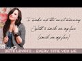 Demi Lovato - Every time you lie - Lyrics on the ...