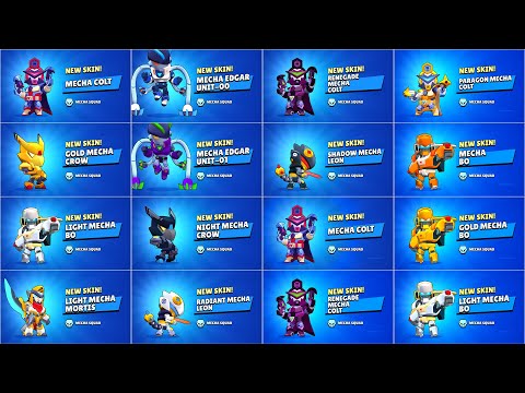 All Mecha Squad Skins Unlock Animation Brawl Stars
