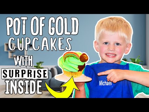 Rainbow Pot Of Gold Cupcakes || Kid Size Cooking