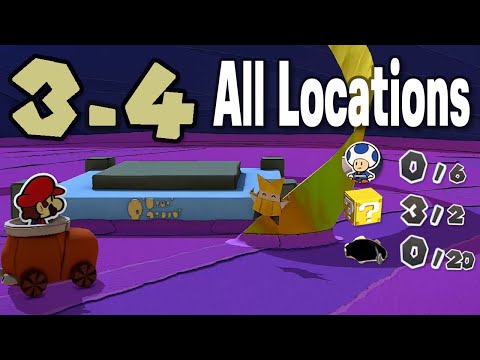 🌠  3-4 Scorching Sandpaper Minor - All Collectible Locations - Paper Mario : The Origami King