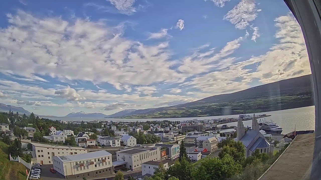 Live webcam view of Akureyri Skyline & Fjord View