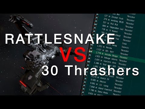 Eve online. Solo pvp. Rattlesnake VS 30 thrashers.