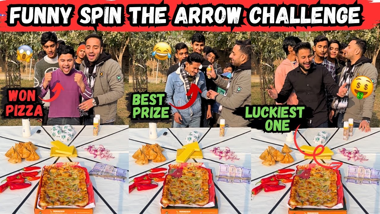 Funny Spin The Arrow Challenge 😱🤯 Wait For End 😂 #spinthearrow #foodchallenge | Sahil Khan & Team |