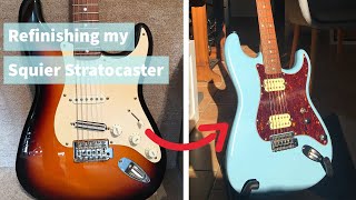 Refinishing my Squier Affinity Stratocaster into Sonic Blue