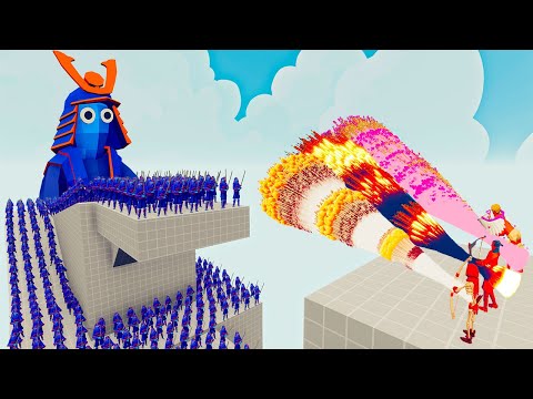 100x SAMURAI + 3x GIANT vs 3x EVERY GOD   Totally Accurate Battle Simulator TABS