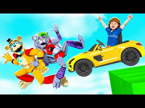 FNAF Animatronics RAGDOLL CAR CRASH! Gmod