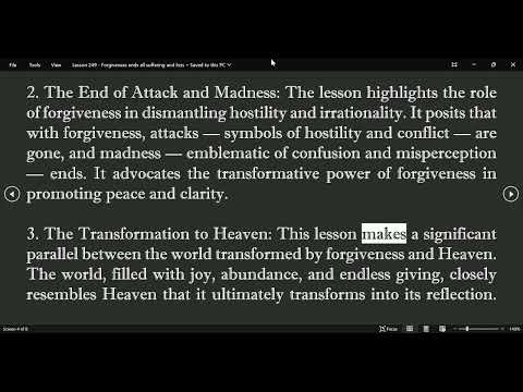 ChatGPT ACIM Lesson 249 - Forgiveness ends all suffering and loss