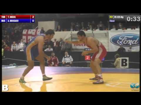 2014 European Wrestling Championships Final FS 125 Kg (TUR) Taha AKGUL vs (RUS) Alan KHUGAEV