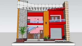 preview picture of video '3D front elevation sketchup'