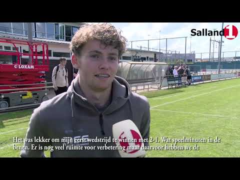 Middenvelder Go Ahead Eagles, Jakob Breum, na het besloten oefenduel met FC Groningen