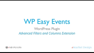 WP Easy Events WordPress Plugin – Advanced Filters and Columns Extension