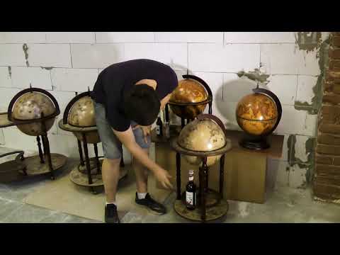 Видео Настольный глобус бар на ножках JUFENG, d=33 см