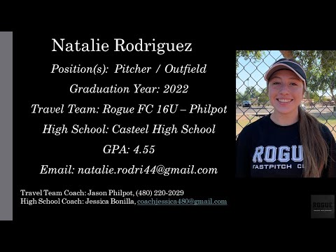 Natalie Rodriguez Softball Skills Video - 2022 Pitcher