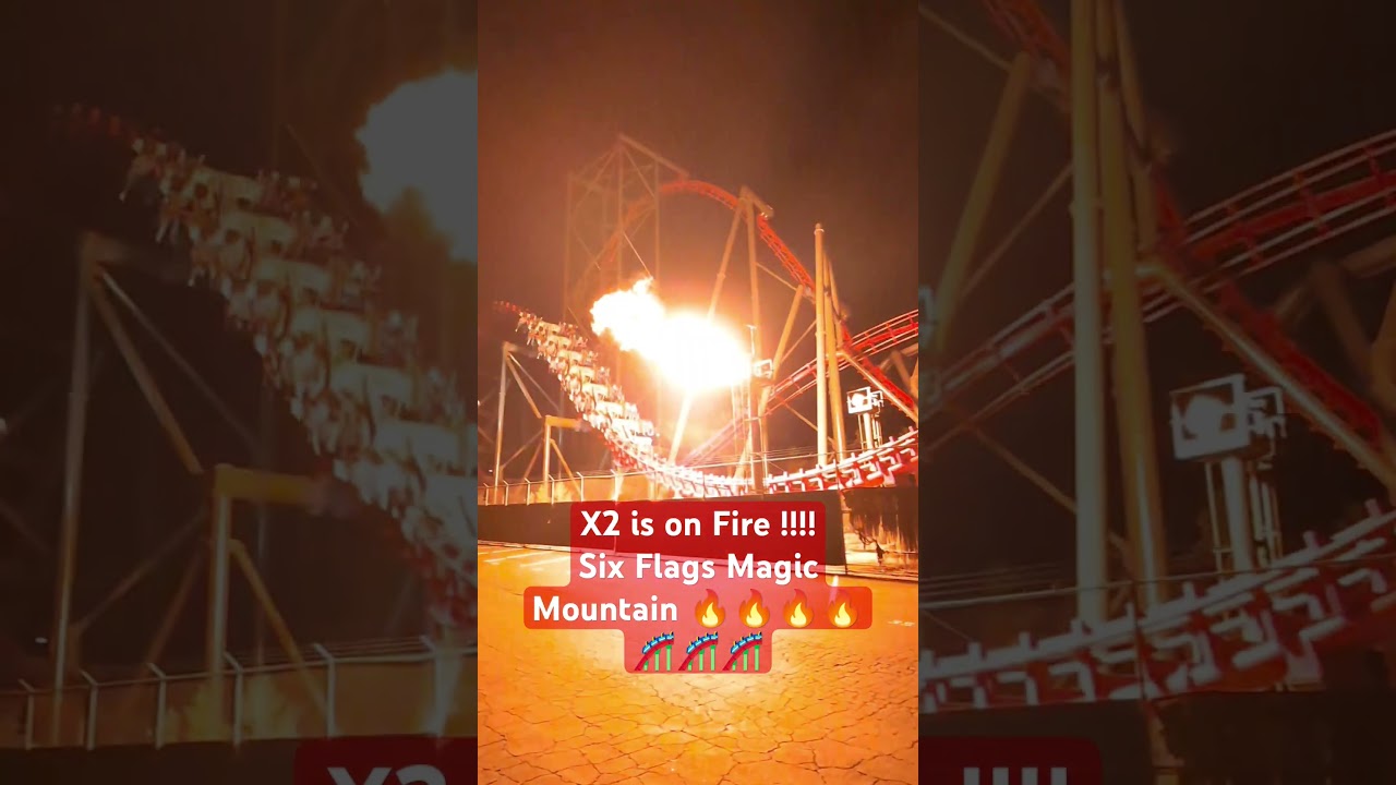 X2 is on 🔥🔥🔥 at Six Flags #sixflagsmagicmountain #rollercoaster #x2 #themepark #sixflags