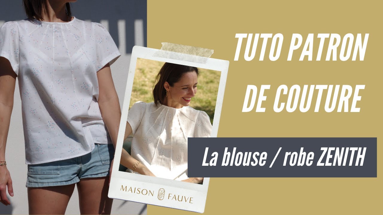 Patron couture blouse fille Miss Zenith / PDF (A4, A3, A0, US Letter) - Cadres, Calques par Taille, Vidéoprojection