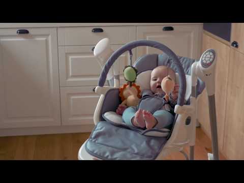 Стульчик для кормления-качели 2в1 Lionelo NILES grey