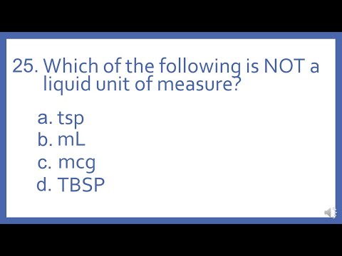 Pharmacy Abbreviations Sig Codes PTCB Test Prep Question - Which is not a liquid unit of measure?