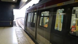 港鐵馬鞍山綫中國製新列車駛入大圍站3號月台的試車情況