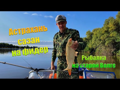 Астрахань Рыбалка на фидер с лодки Ловля сазана на Волге День 1