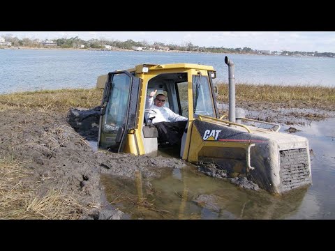 Amazing Dangerous Idiots Bulldozer Operator Skills - Fastest Deep River Crossing Bulldozer Driving