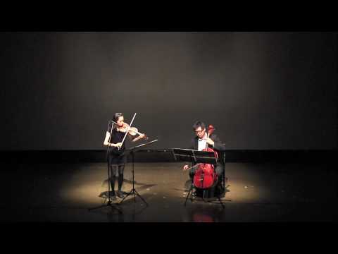 演奏・創作学科 国立音楽大学　新藤駿介「Fizz」for violin, cello and Max/MSP