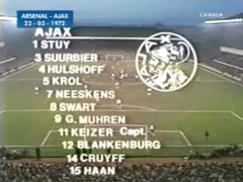 Arsenal - Ajax 0-1 (Coppa dei Campioni / European Cup 1971-72, Quarter-finals)