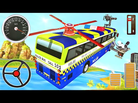 Flying Police Bus Game - Emergency Public Transport Simulator 2021 | Android Gameplay