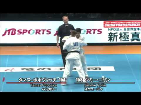 【新極真会】 The 11th World Karate Championship Men 3rd round31 Tamas Popovics vs Jimmie Collin