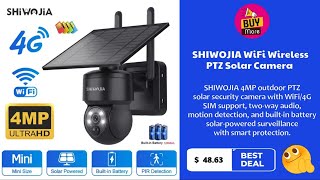 SHIWOJIA WiFi Wireless PTZ Solar Camera