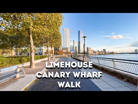 Limehouse to Canary Wharf - London Walk - 4K