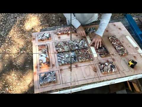 12 Abstract Paintings in 1 Rustic Wood Frame