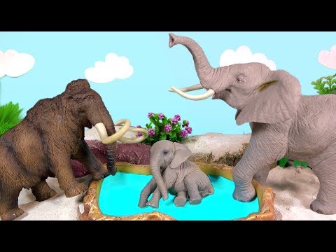 Wild Zoo Animal Toys For Kids Learn Animal Names and Sounds Learn Colors with Elephants & Mammoths 1