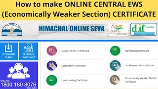 thumb for How To Make Online Central EWS (Economically Weaker Section) Certificate In Himachal Pradesh | EWS