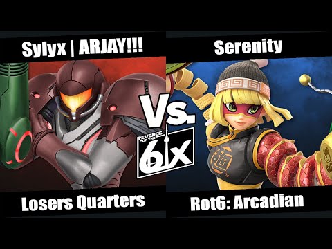 ROT6 Arcadian Losers Quarter Finals - Sylyx | ARJAY!!! (Samus) vs Serenity (Min Min) SSBU Singles