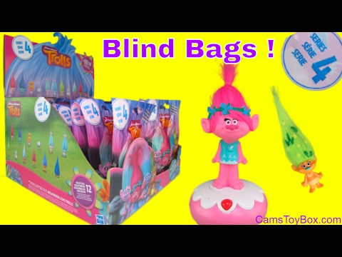 Dreamworks Trolls Blind Bags Series 4 Dancing Poppy Satin Chenille Names Surprise Toys for Kids Video
