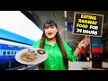 Eating Only Railway Station Food 🚂 For 24 Hours Challenge | Mahjabeen Ali