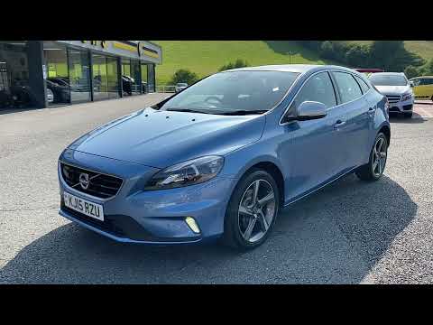 2015 VOLVO V40 2.0 T3 R-DESIGN NAV in Blue with panoramic roof for sale Castle Motors