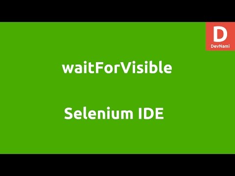 Selenium IDE waitForVisble