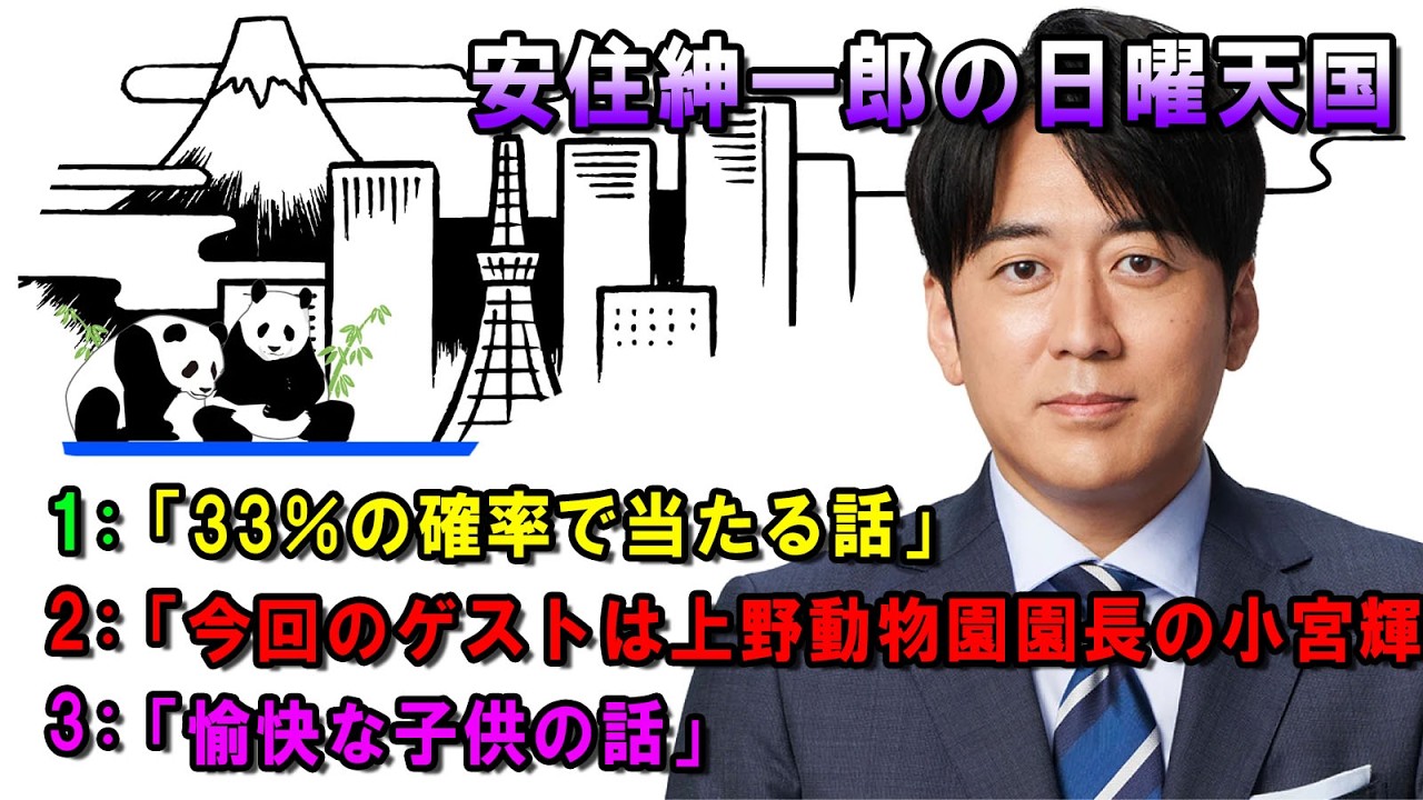 安住紳一郎の日曜天国  🧈「愉快な子供の話」💖🎀💦  出演者 :  安住紳一郎（TBSアナウンサー )  【睡眠用・作業用・ドライブ・高音質BGM聞き流し】【広告無し】