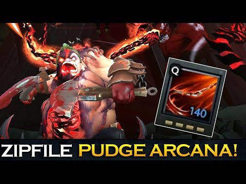 Zipfile First Time with new Pudge ARCANA - EPIC SET - Dota 2 Gameplay